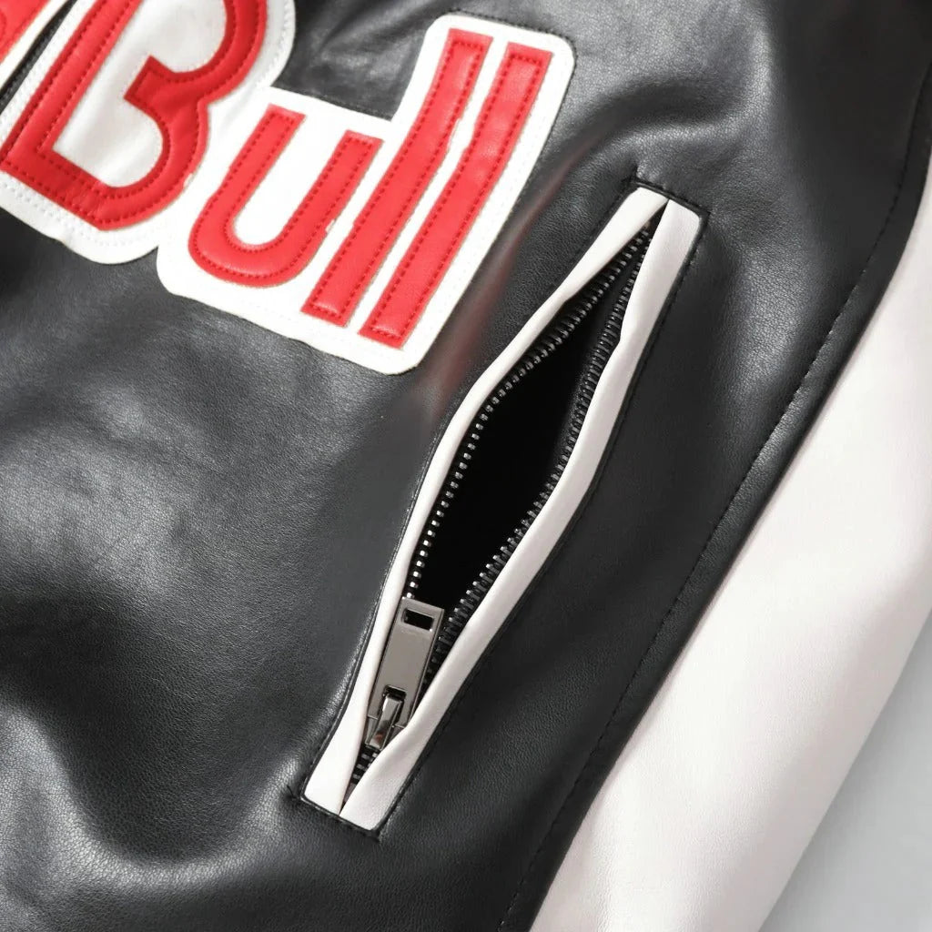 Red Bull Racing Vintage Leather Jacket – Classic Motorsport Edition Speedline Racewear