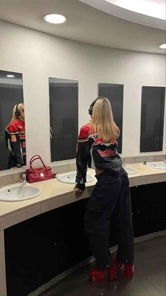 Red Bull Racing Vintage Leather Jacket – Classic Motorsport Edition Speedline Racewear