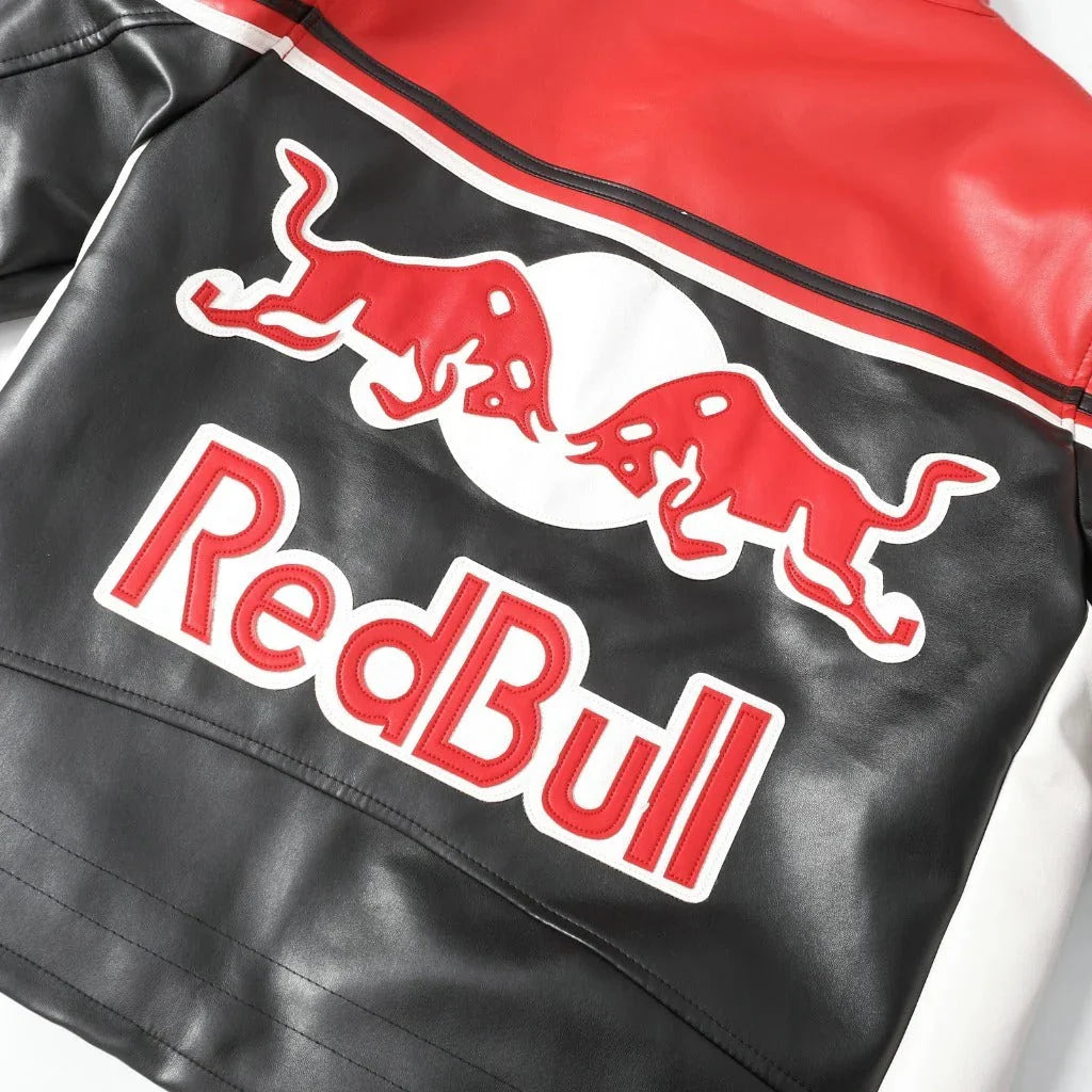 Red Bull Racing Vintage Leather Jacket – Classic Motorsport Edition Speedline Racewear