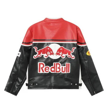 Red Bull Racing Vintage Leather Jacket – Classic Motorsport Edition Speedline Racewear