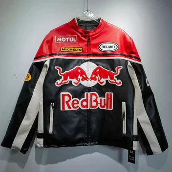 Red Bull Racing Vintage Leather Jacket – Classic Motorsport Edition Speedline Racewear