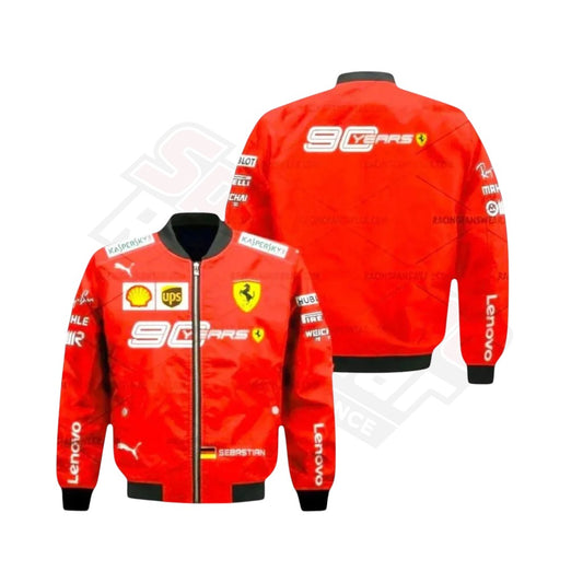 Sebastian Vettel Ferrari 2019 Vintage F1 Jacket Front