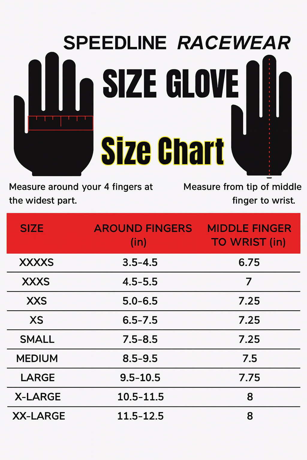 SpeedLine Racewear Gloves SizeChart 3f54f1e0 8829 4827 bc2b 9e5cc6ea6c7a