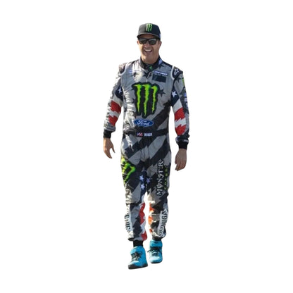 Sublimation printed go-kart racing suit detail