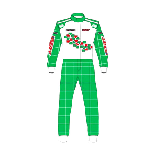Tony Kart sublimation printed go kart driver racing suit front view