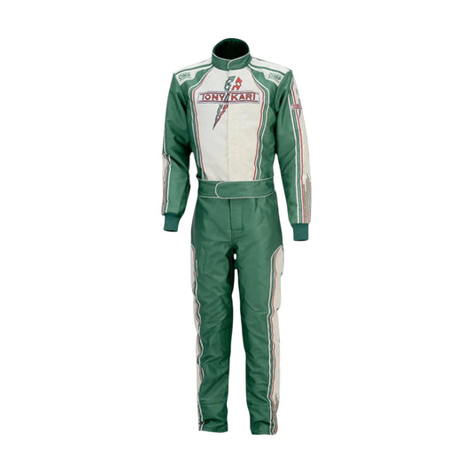 Tony Kart sublimation printed go kart racing suit front view
