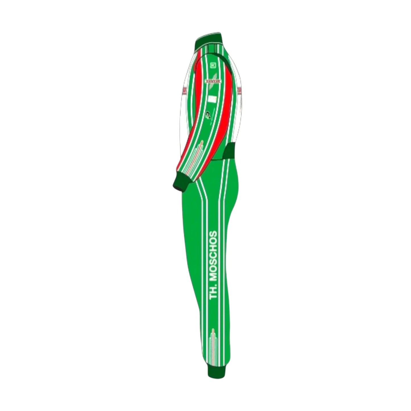 Vibrant OMP Tony Kart driver kart suit left side view