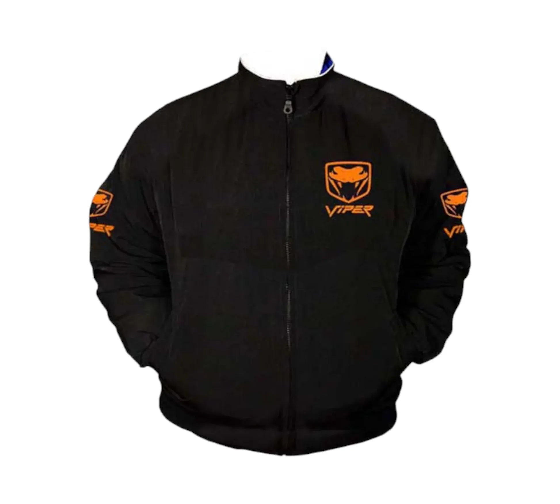 Viper Fangs Muscle Car Vintage Racing Jacket in Black