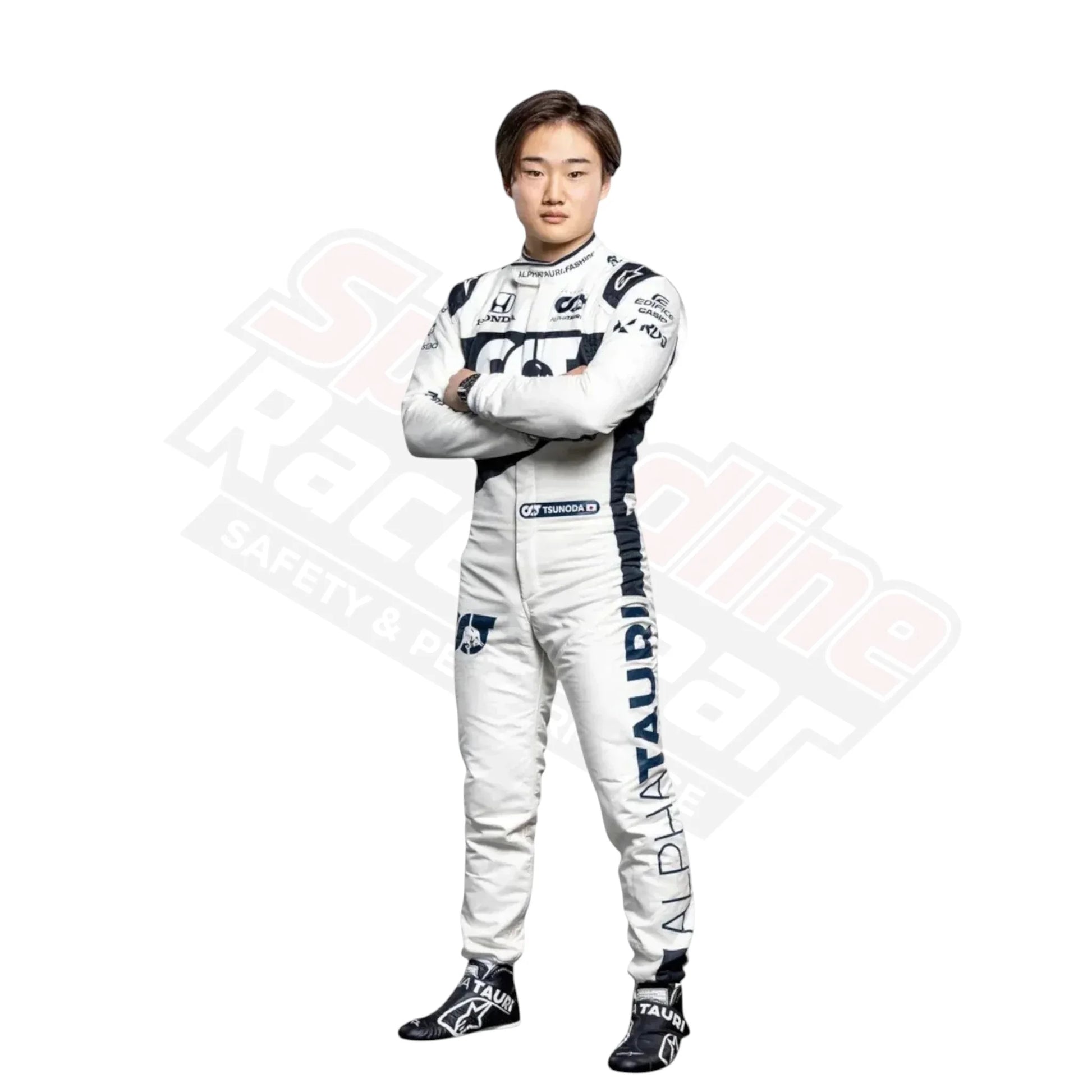 Yuki Tsunoda Formula One 2021 race suit display