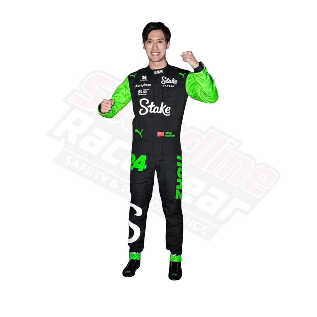 Zhou Guanyu Kick Sauber 2024 F1 race suit detailing