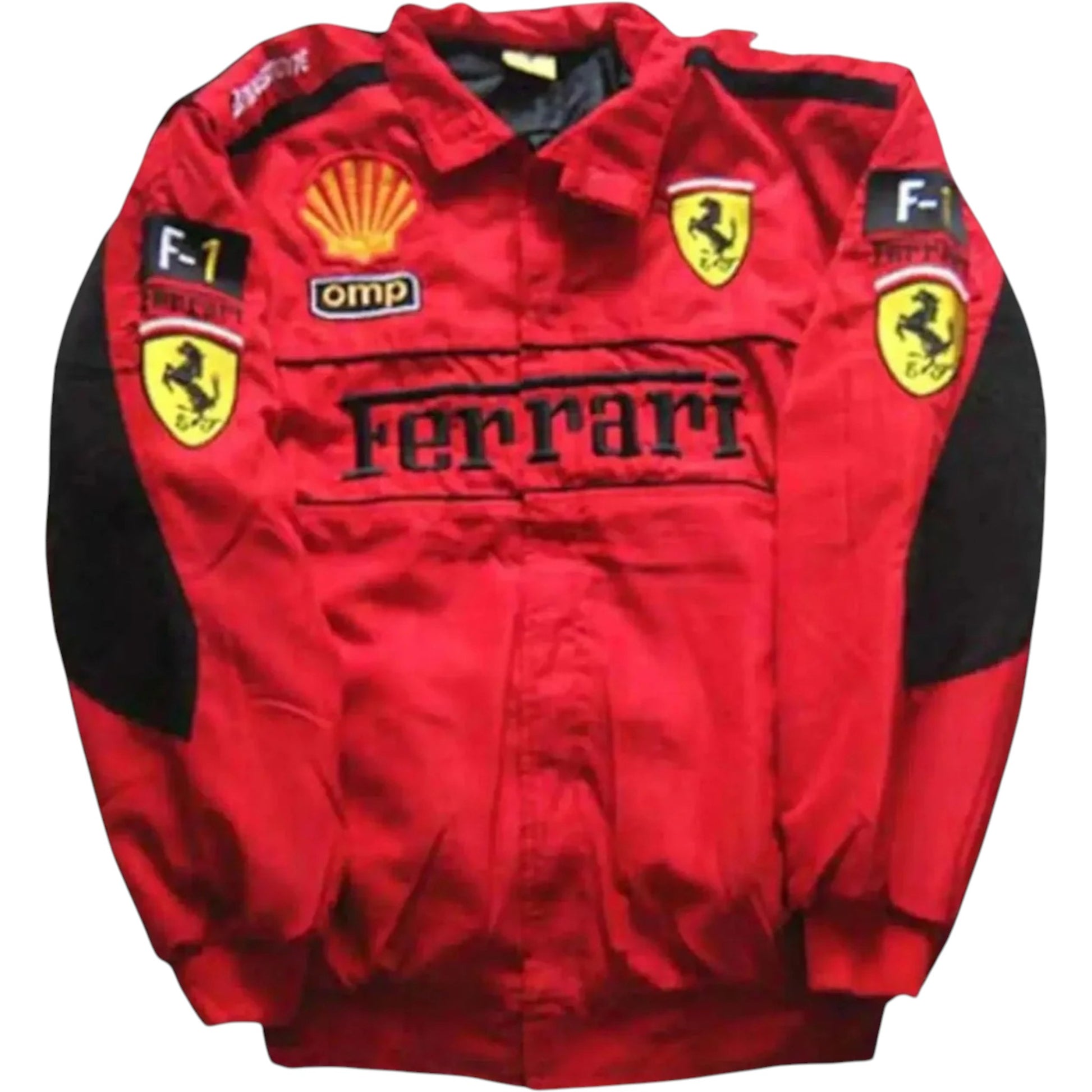 ferrari vintage formula one racing embroidered jacket front view