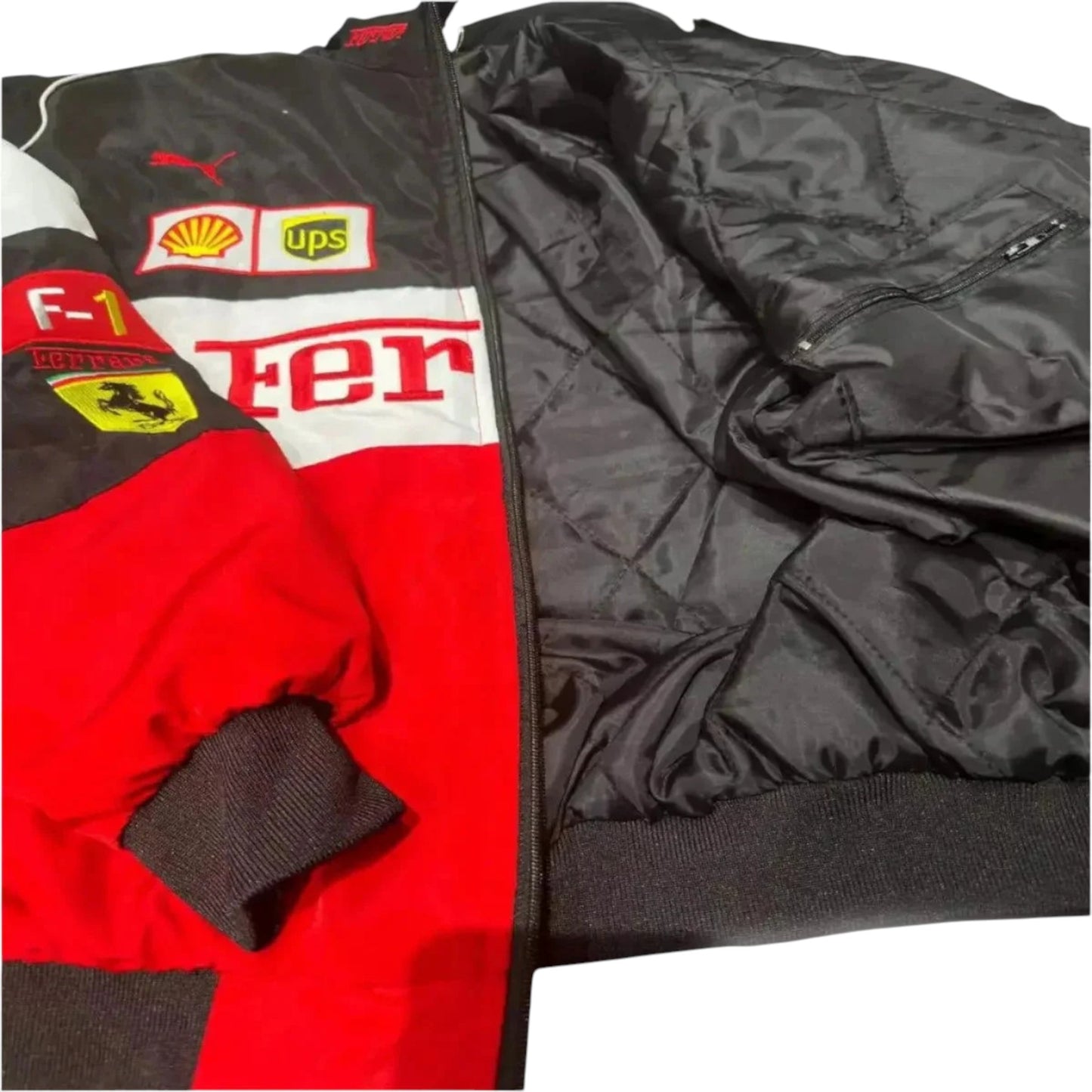 ferrari embroidered motorsport jacket side profile