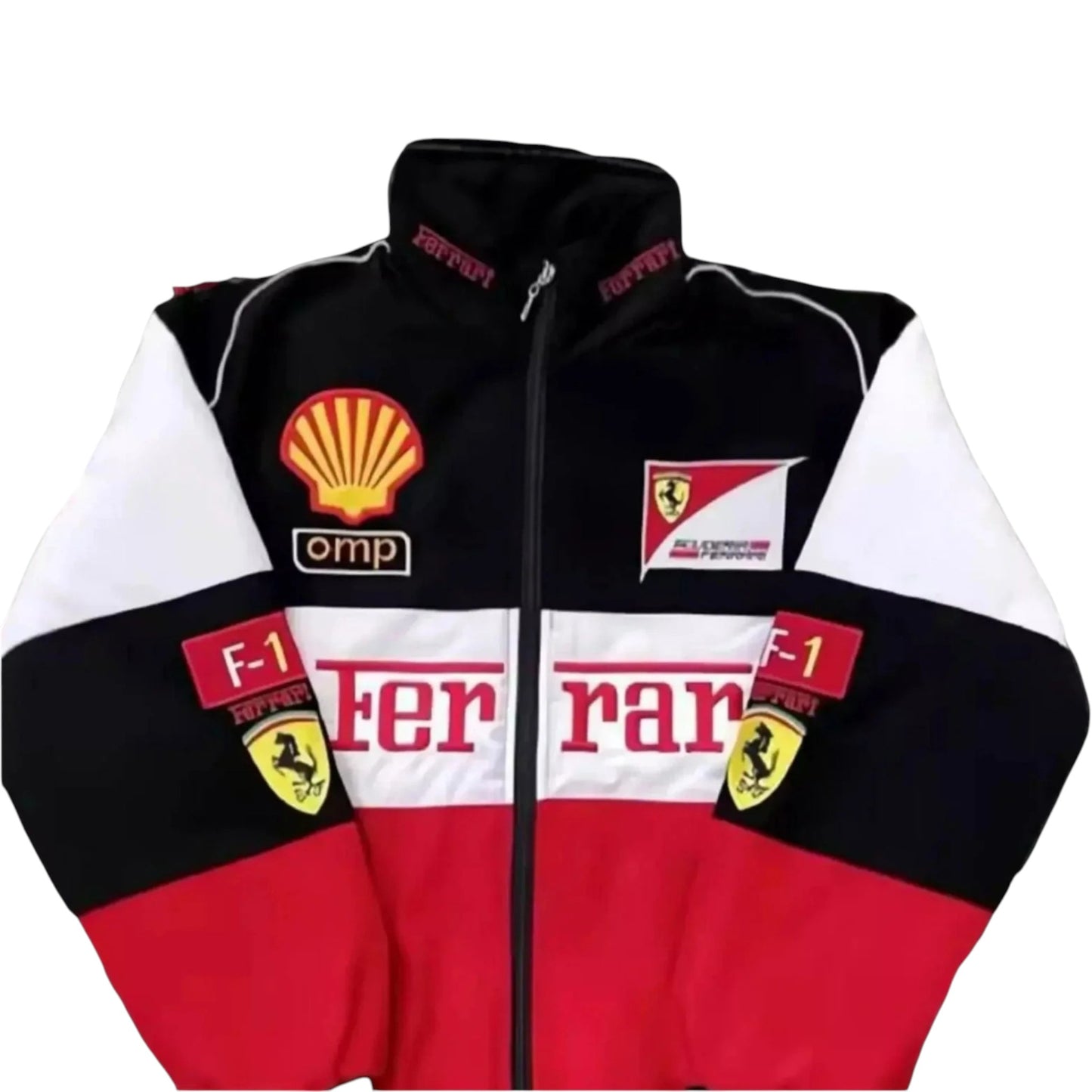ferrari f1 racing embroidered and printed jacket front speed line race wear