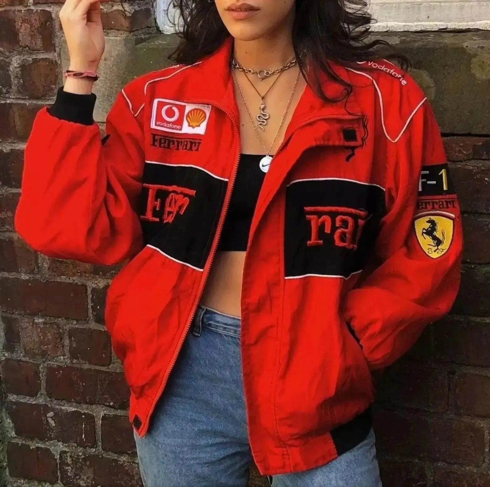 ferrari vintage f1 jacket streetwear styling
