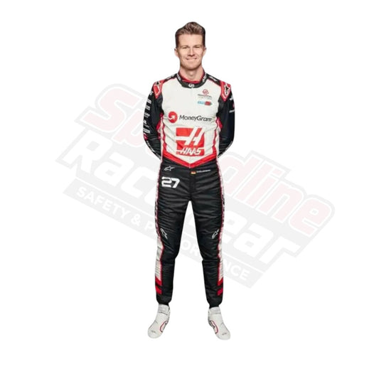 Front view of 2024 Nico Hülkenberg Haas F1 Team Race Suit