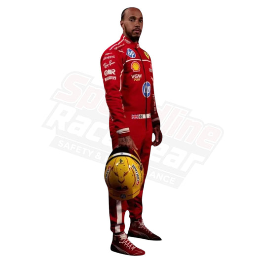 2025 Lewis Hamilton Scuderia Ferrari HP F1 Race Suit by Puma Replica