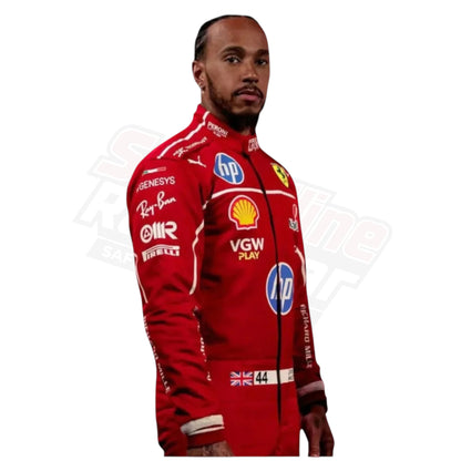 2025 Lewis Hamilton Scuderia Ferrari HP F1 Race Suit by Puma Replica