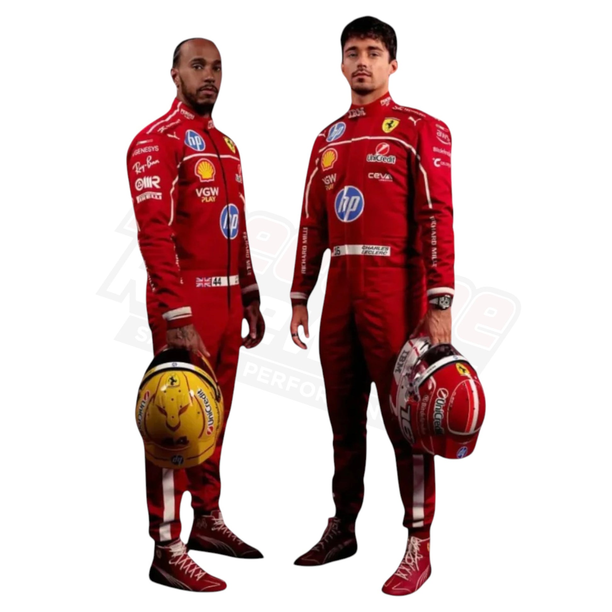 2025 Lewis Hamilton Scuderia Ferrari HP F1 Race Suit by Puma Replica