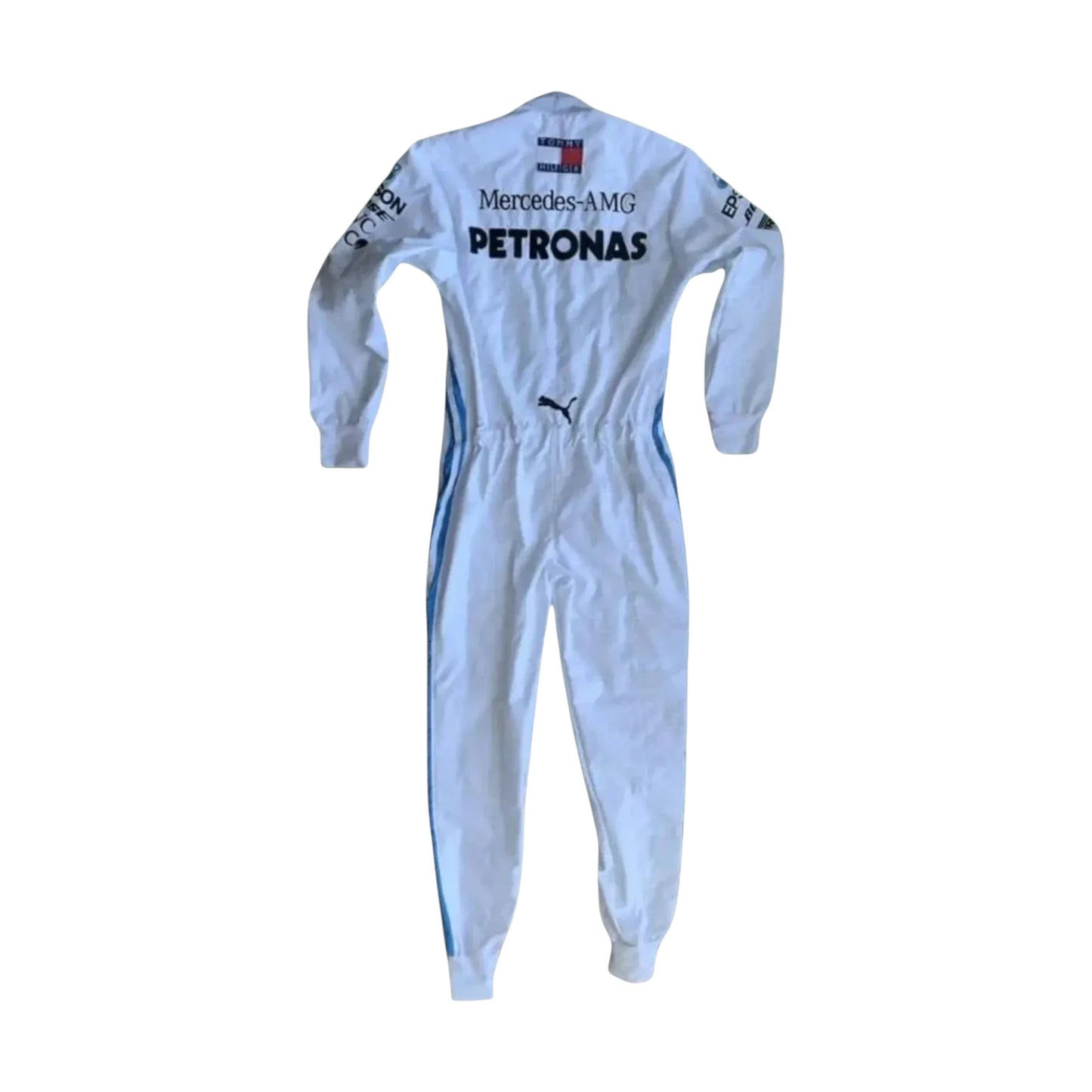 Back view of Lewis Hamilton 2019 Mercedes-AMG Petronas F1 inspired embroidered race suit