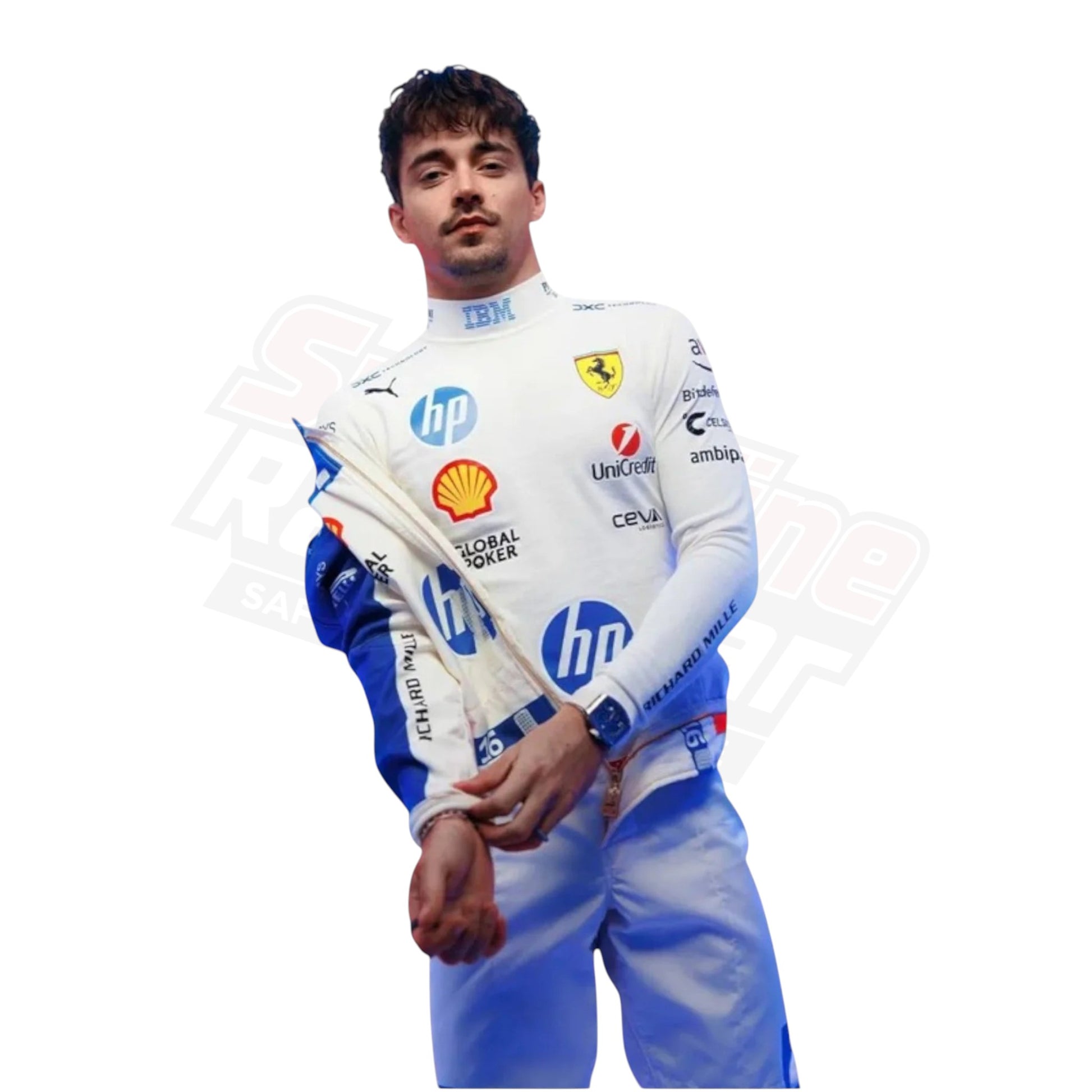 Lewis Hamilton 2025 Ferrari F1 Racing Suit – Front View