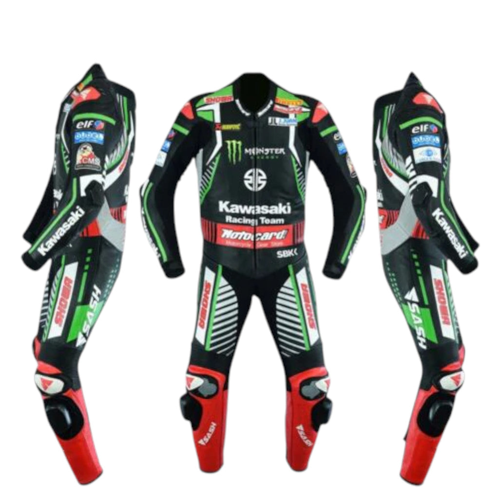 Kawasaki Racing Suit – Genuine Cowhide Leather