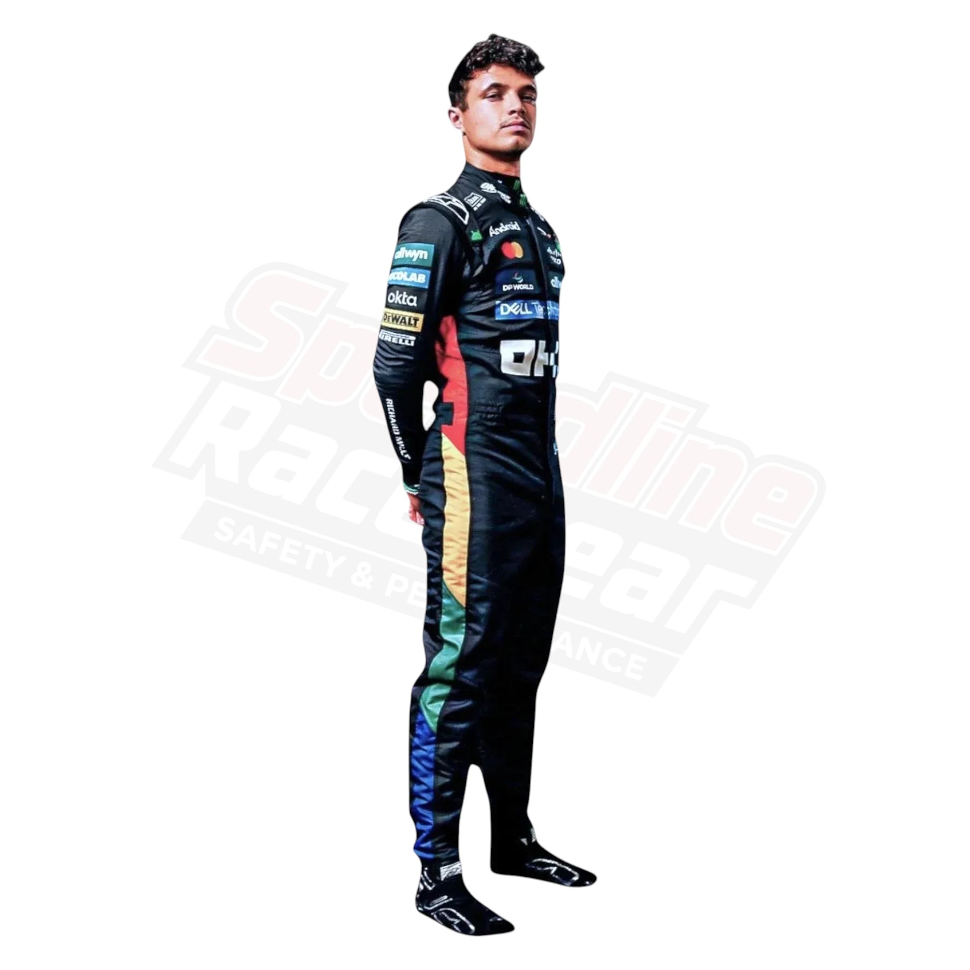 McLaren 2025 F1 British GP Lando Norris Suit – Side Profile