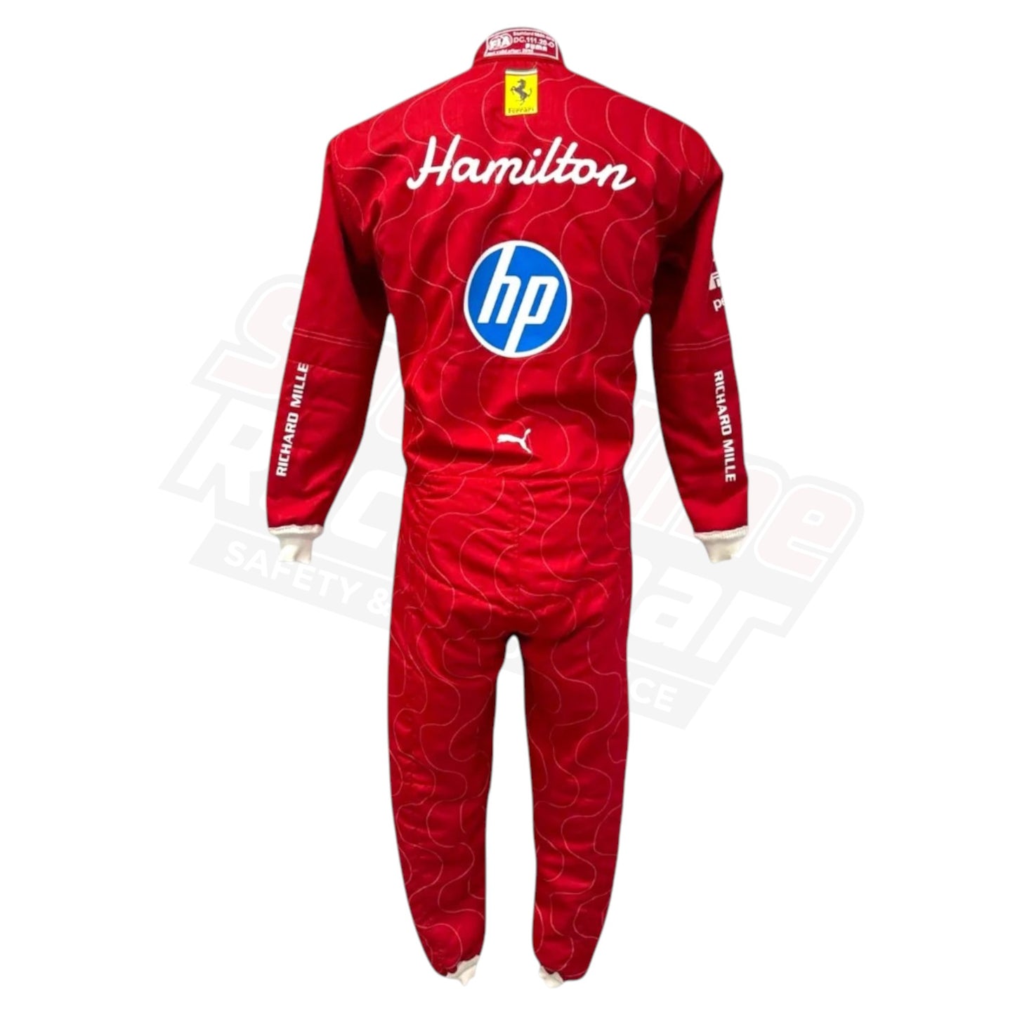 Lewis Hamilton Ferrari Suit 2025 Monza GP – Back Design