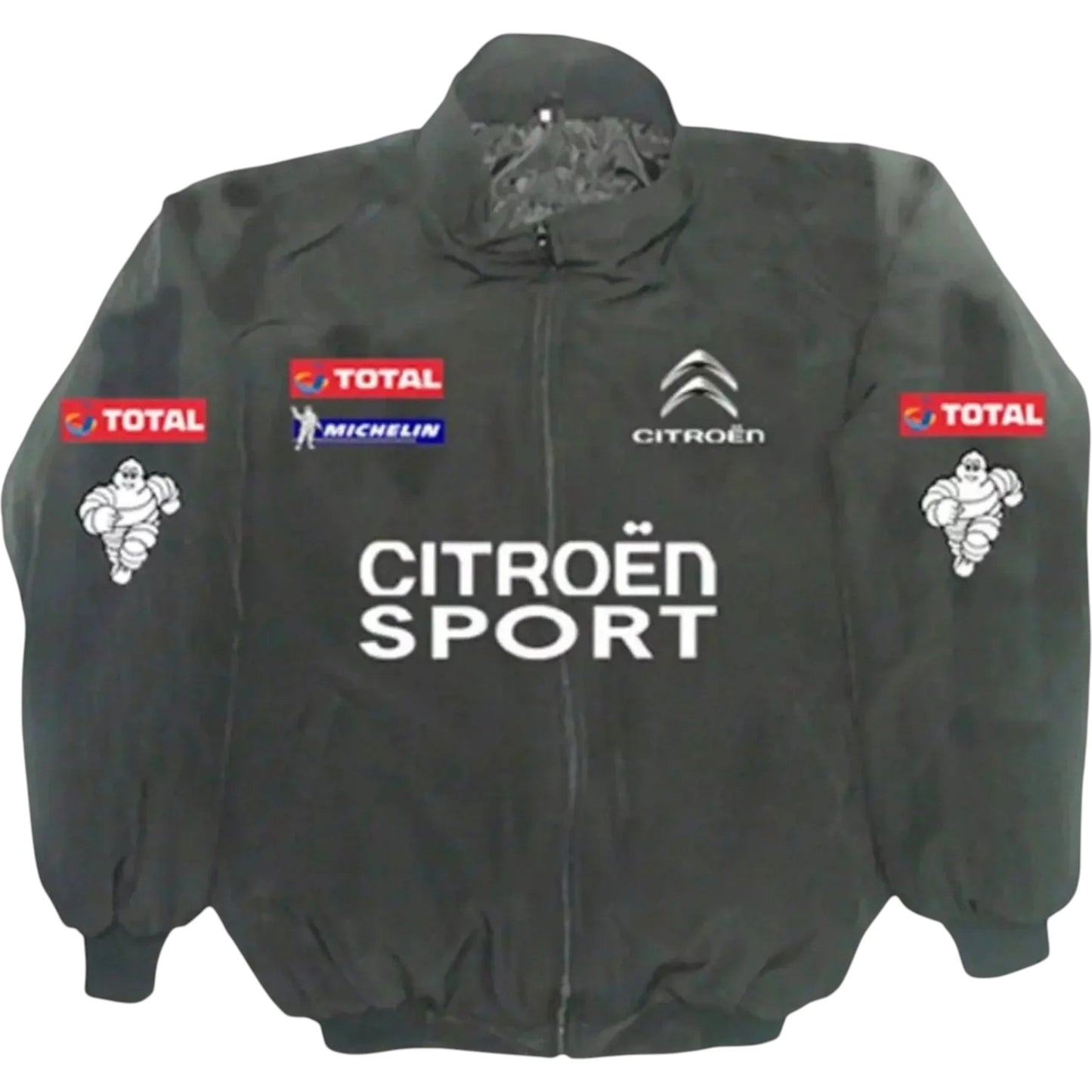 vintage citroen f1 racing embroidered bomber jacket front view